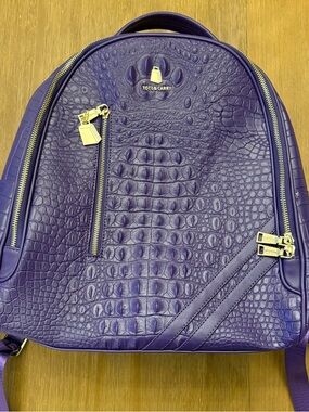Tote & Carry Purple Croc-Embossed Backpack